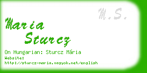 maria sturcz business card